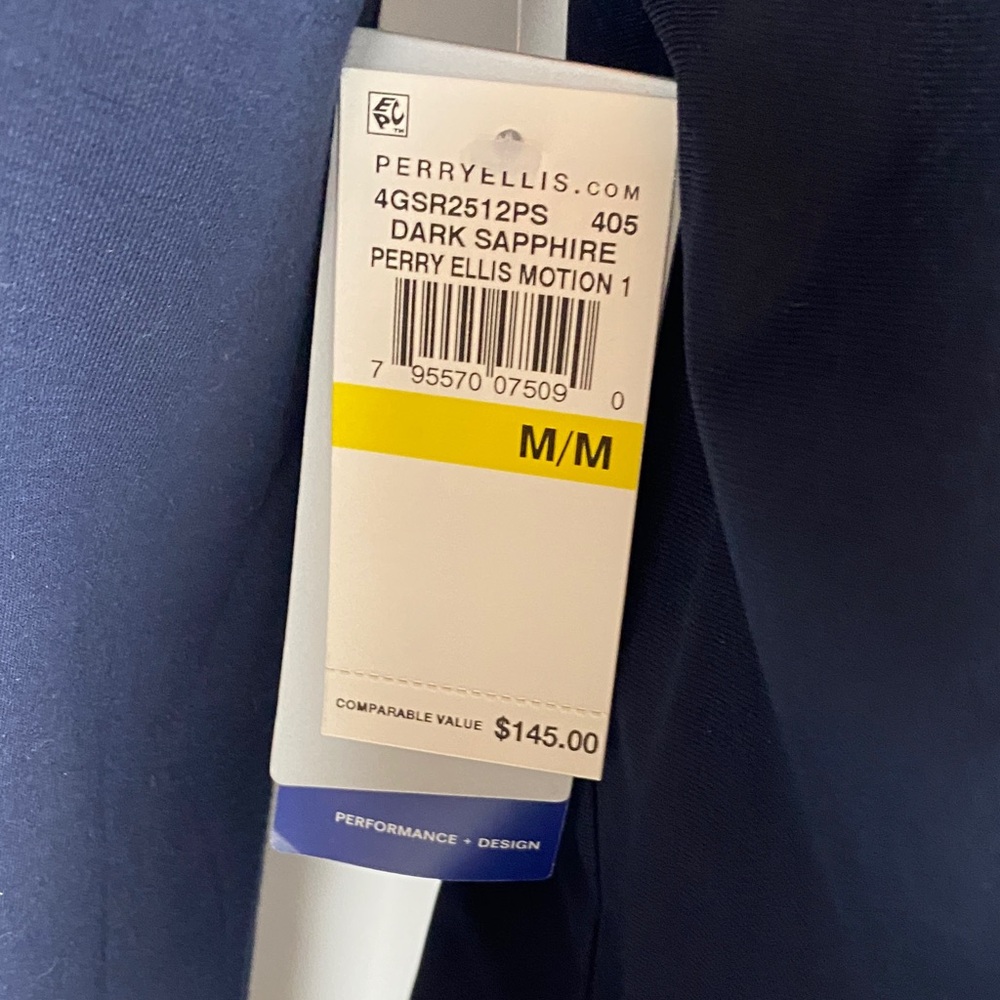 New Perry Ellis Mens Dark Sapphire Blue Motion Snap Bomber Jacket SZ M - Picture 4 of 8